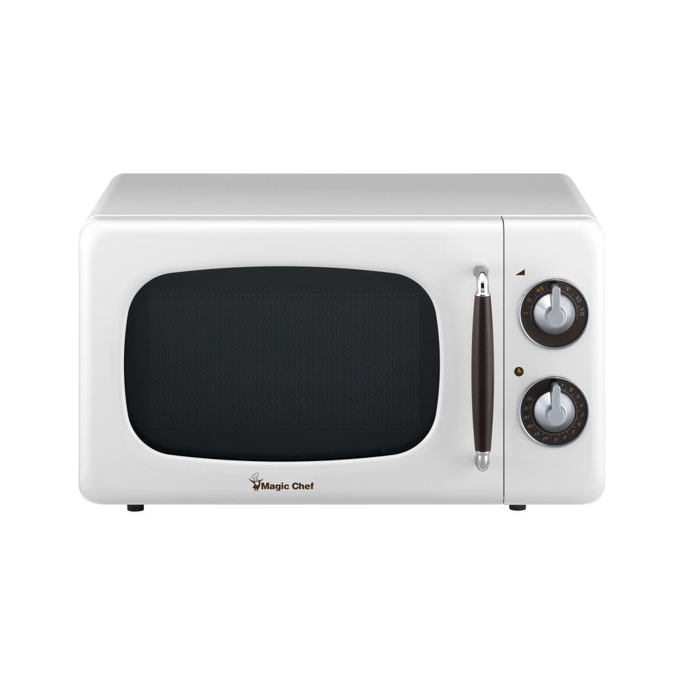 Magic Chef Retro 0 7 Cu Ft Countertop Microwave In White