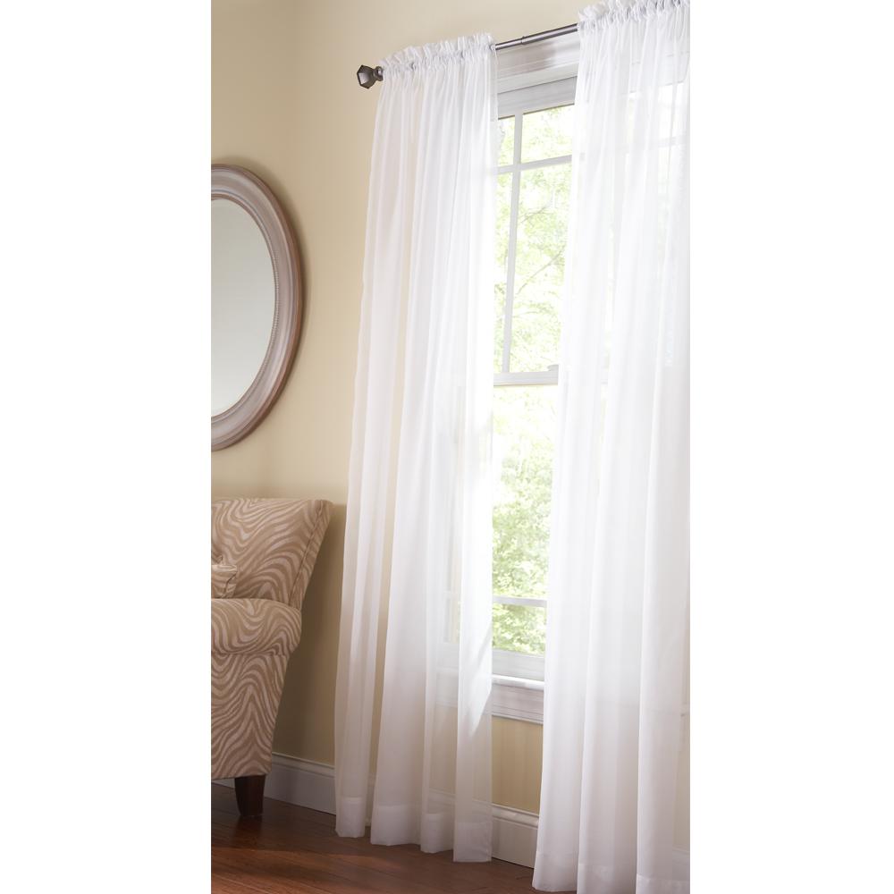 Martha Living Fine Sheer Window Panel In Pure White 60 This Review Is From Sheer Pure White Fine Rod Pocket Curtain