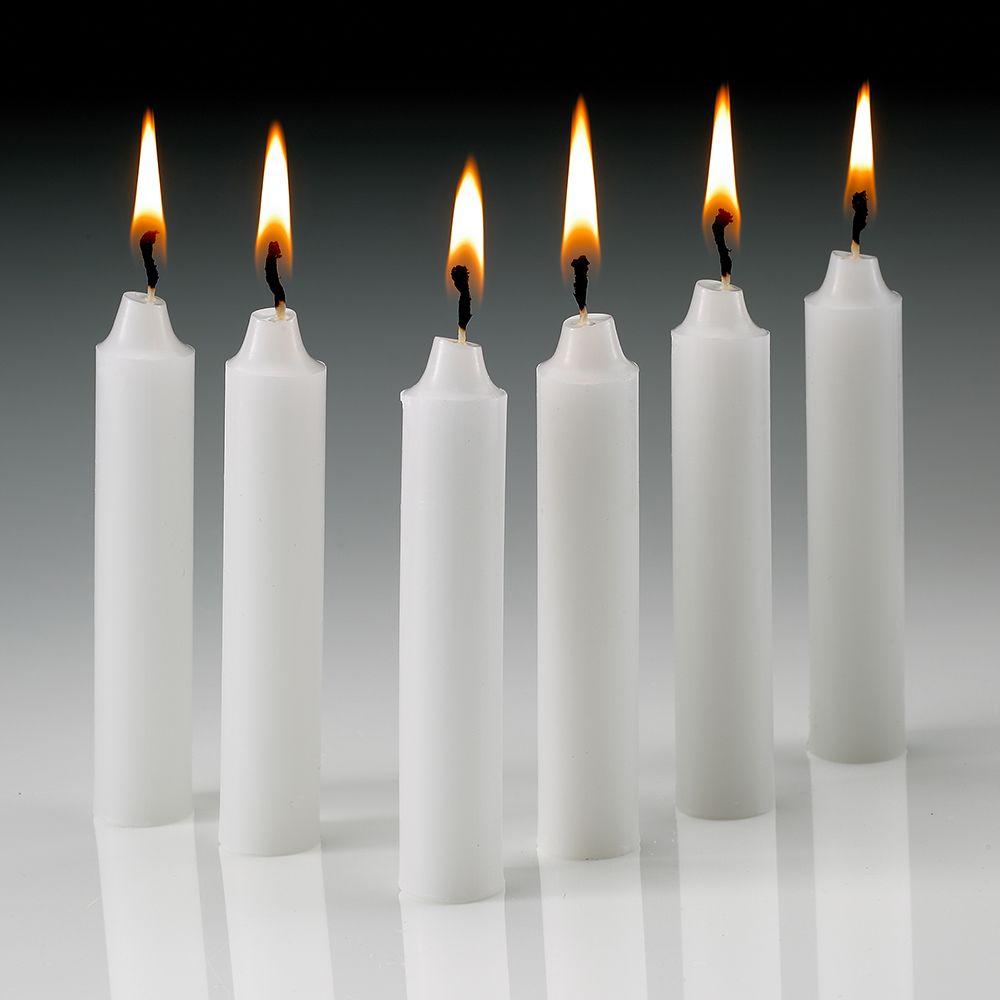 Light In The Dark Taper Candles 4 Inch X 1//2 Inch Thick Burn 1.1//2 Hour White