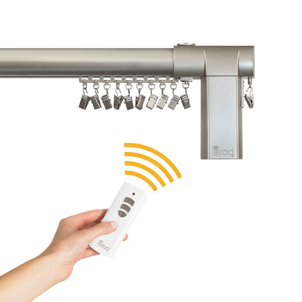 Traverse Curtain Rods The Home Depot Motorized Center Open Remote Control Telescoping Dry Rod Kit In