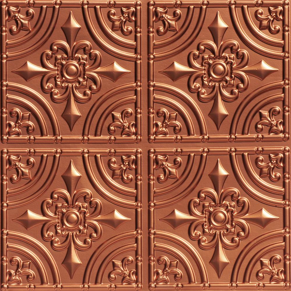 From Plain To Beautiful In Hours Tiny Tiptoe 2 Ft X 2 Ft Nail Up Tin Ceiling Tiles In Gold Nugget 48 Sq Ft Box Skpc209 Gn 24x24 N 12 The Home Depot