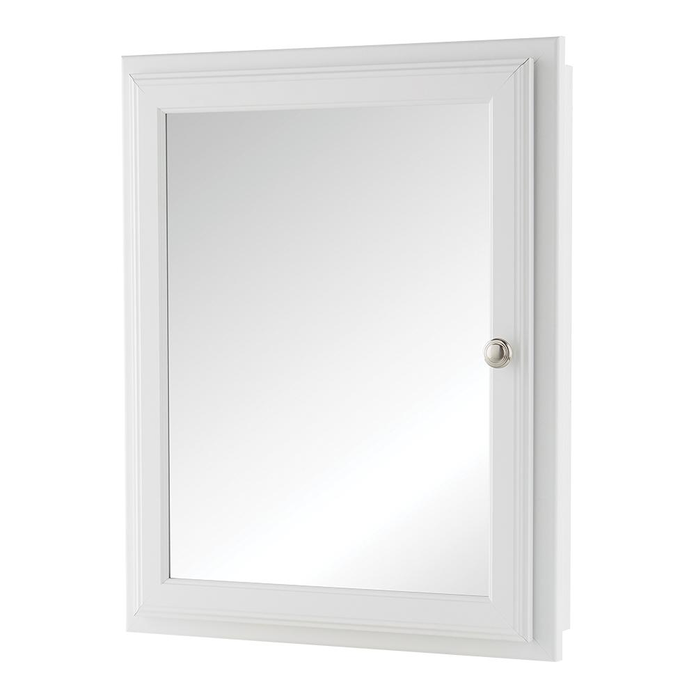Home Decorators Collection 24 1 2 In W X 25 3 4 In H Fog Free Framed Recessed Or Surface Mount Bi View Bathroom Medicine Cabinet In White 45434 The Home Depot