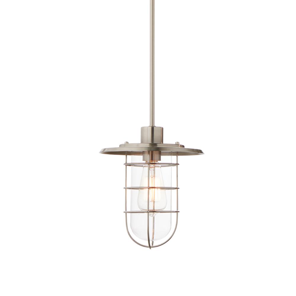 Home Decorators Collection 1 Light Brushed Nickel Fisherman Style Mini Pendant