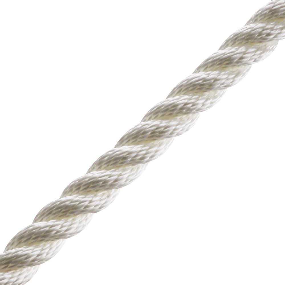 Everbilt 3/4 in. x 1 ft. Nylon Twist Rope, White-72636 - The Home Depot