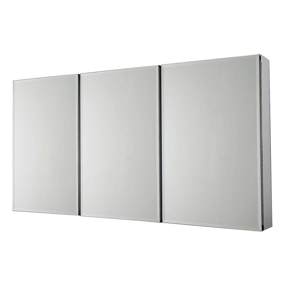 Pegasus 36 In X 31 In Recessed Or Surface Mount Tri View Bathroom Medicine Cabinet With Beveled Mirror Sp4589 The Home Depot