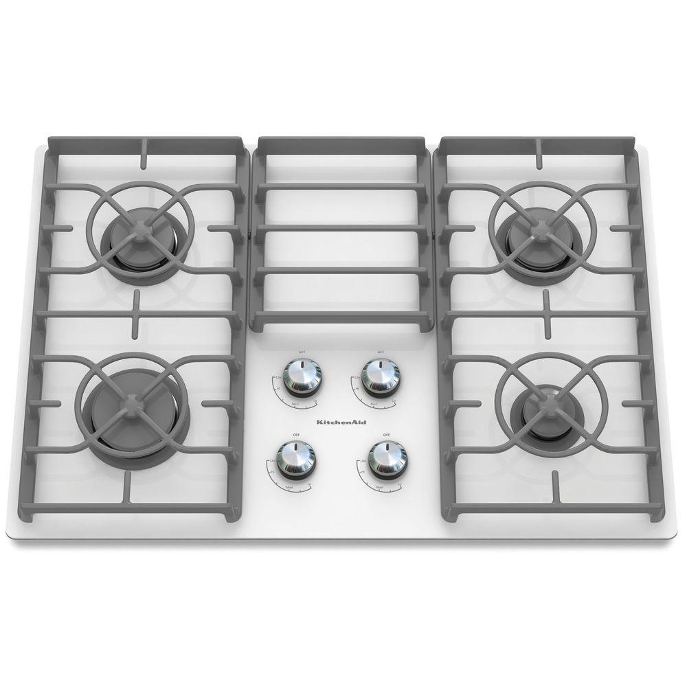 KitchenAid Architect Series II 30 in. GasonGlass Gas Cooktop in White