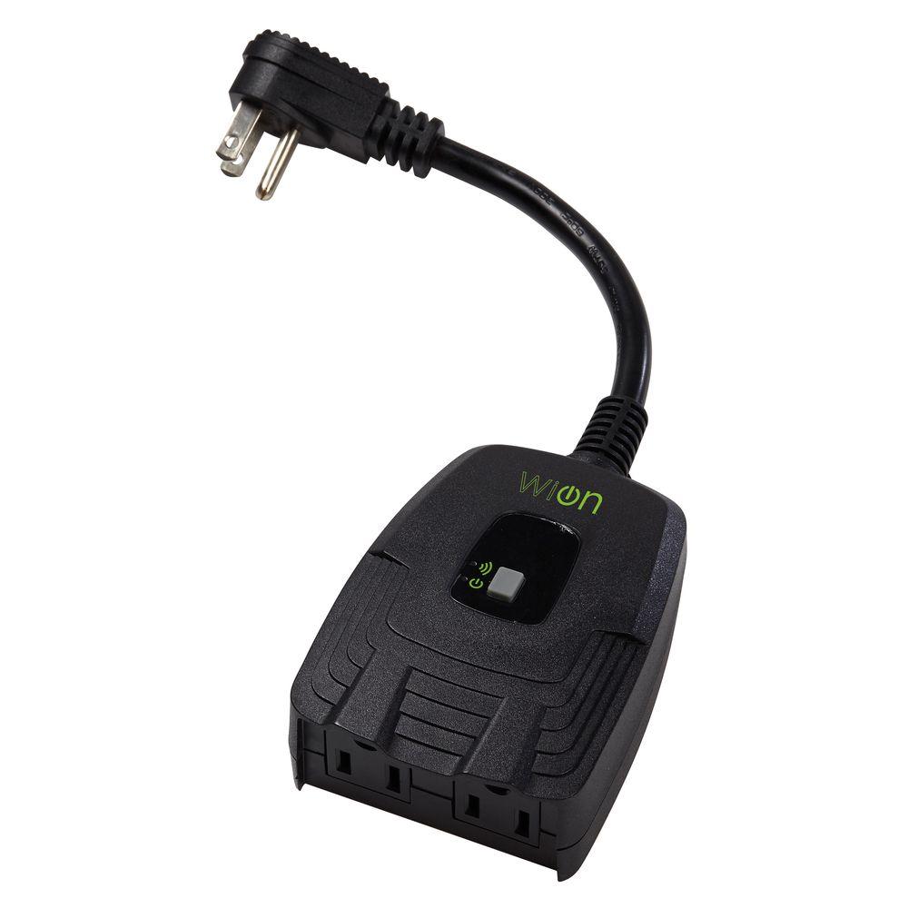 Black Smart Light Switches Lighting The Home Depot 15 Amp Wion Outdoor Plug In Wi Fi Wireless Switch Dual