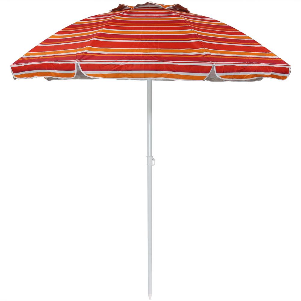 Orange Striped Patio Umbrellas Patio Furniture The Home Depot