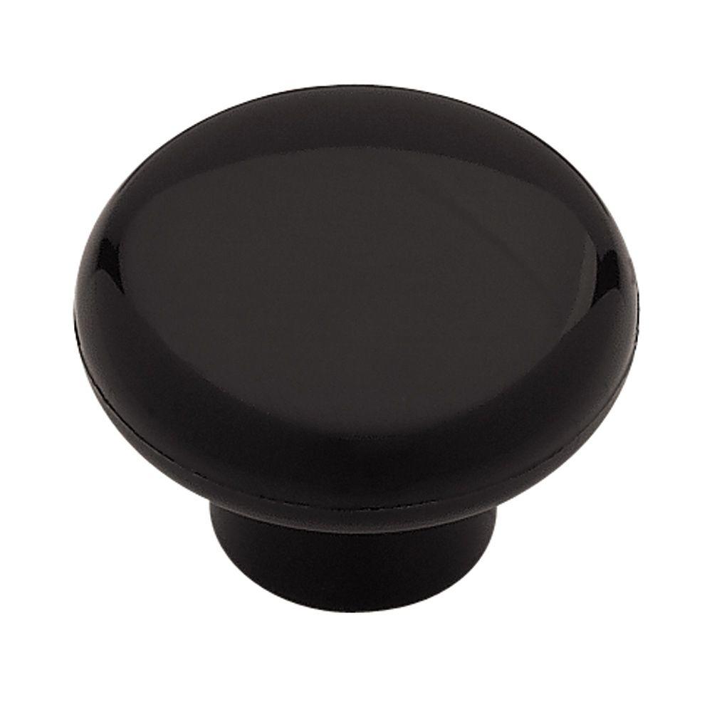 Liberty 1 3 8 In 35mm Black Plastic Round Cabinet Knob P624aah Bl C The Home Depot