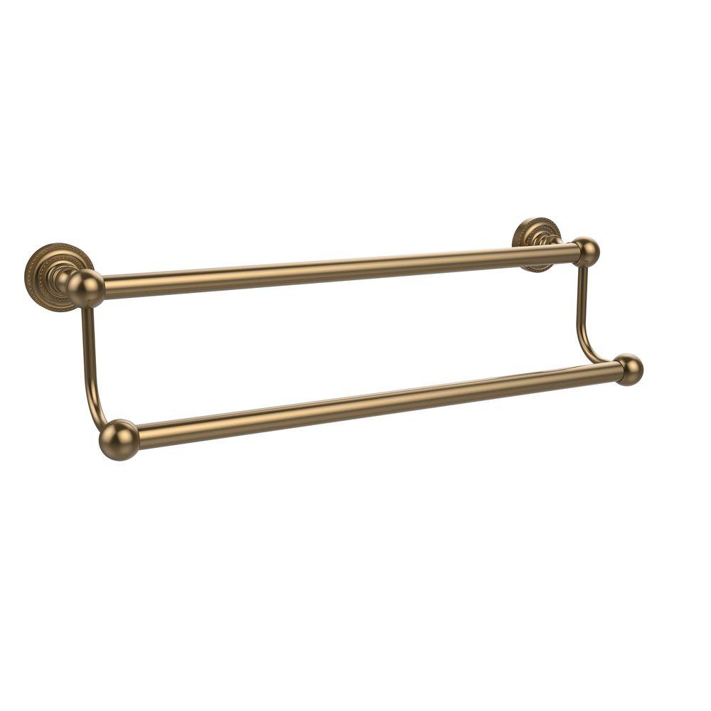Double TOWEL RAIL Brushed Brass Bathroom