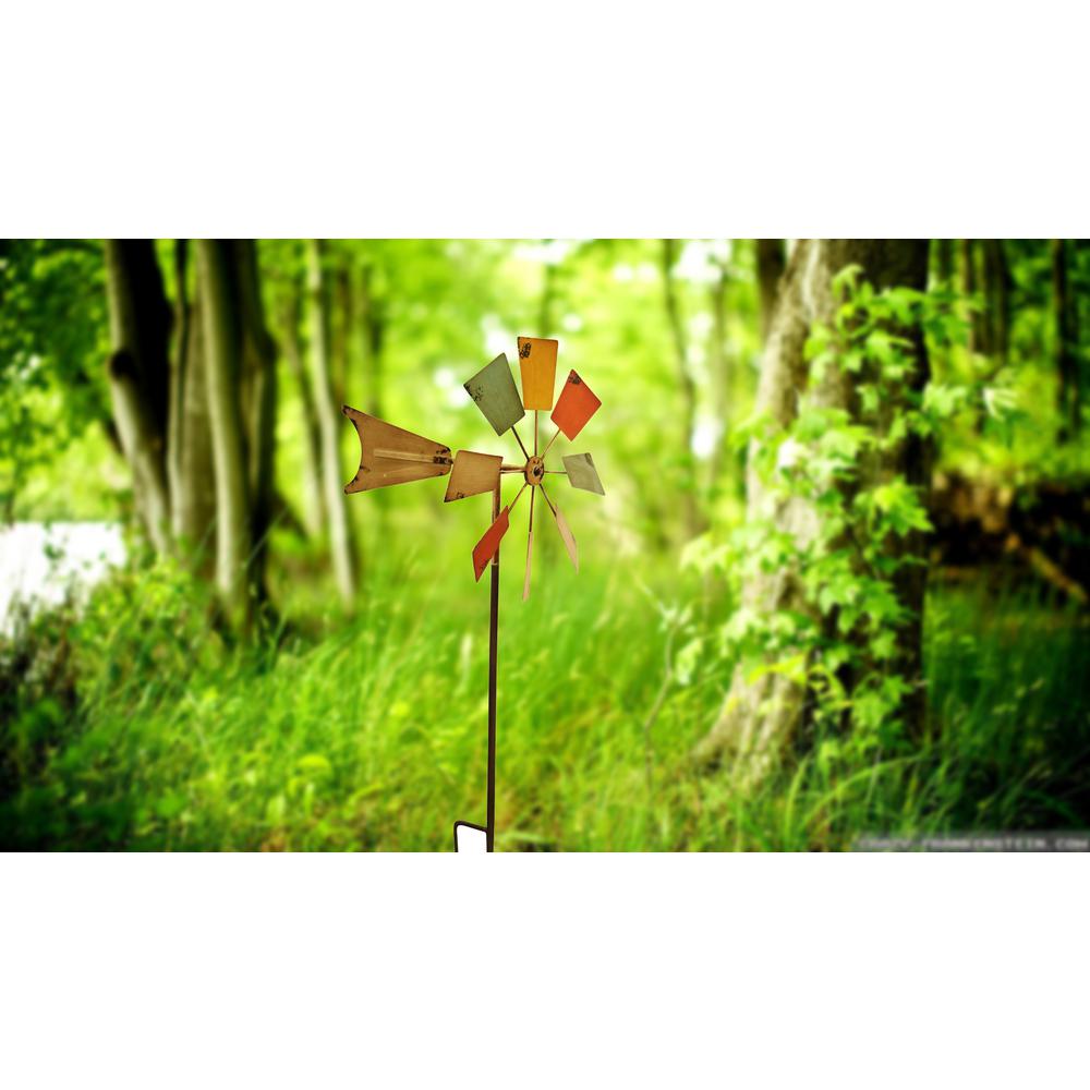 Alpine 52 in. MultiColor Metal Windmill StakeKIY102MC The Home Depot