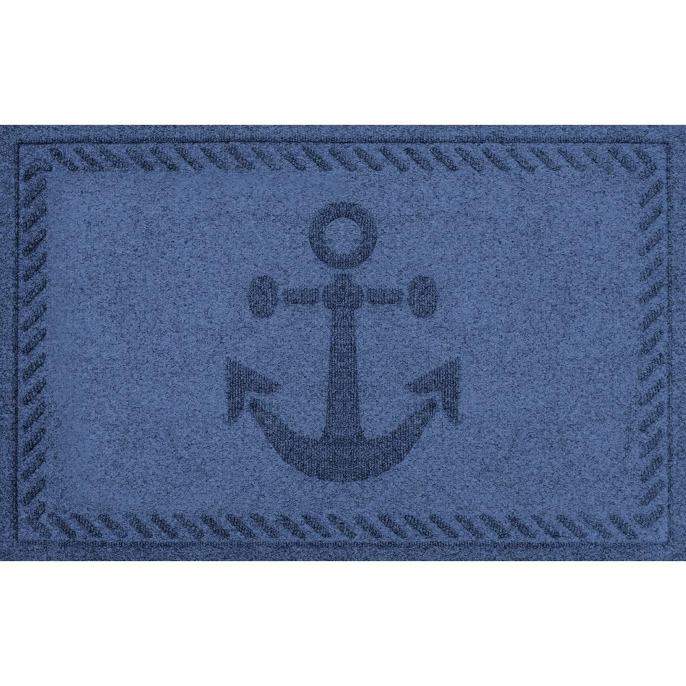 Aqua Shield Navy 24 in. x 36 in. Ships Anchor Polypropylene Door Mat