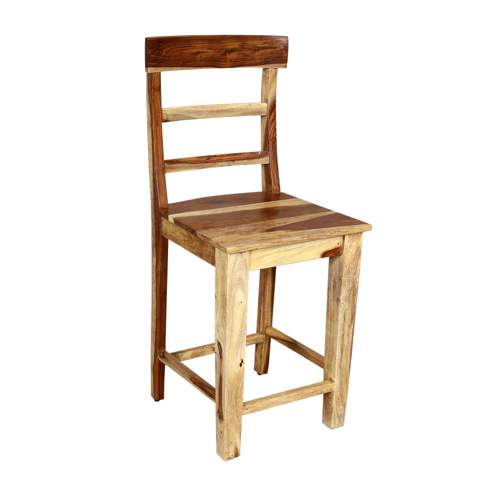 Taos Traditional Solid Sheesham Wood 24 In Counter Chair Natural Taos Traditional Solid Sheesham Wood 24 In Counter Chair Natural Grain
