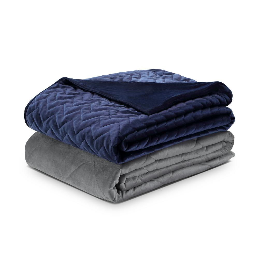 Unbranded Fabumi Navy 60 in. x 80 in. 15 lb. Weighted Blanket-B17220