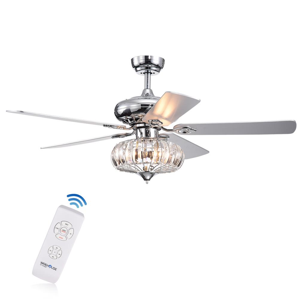Warehouse Of Tiffany Kyana Debase 52 In Indoor Chrome Remote