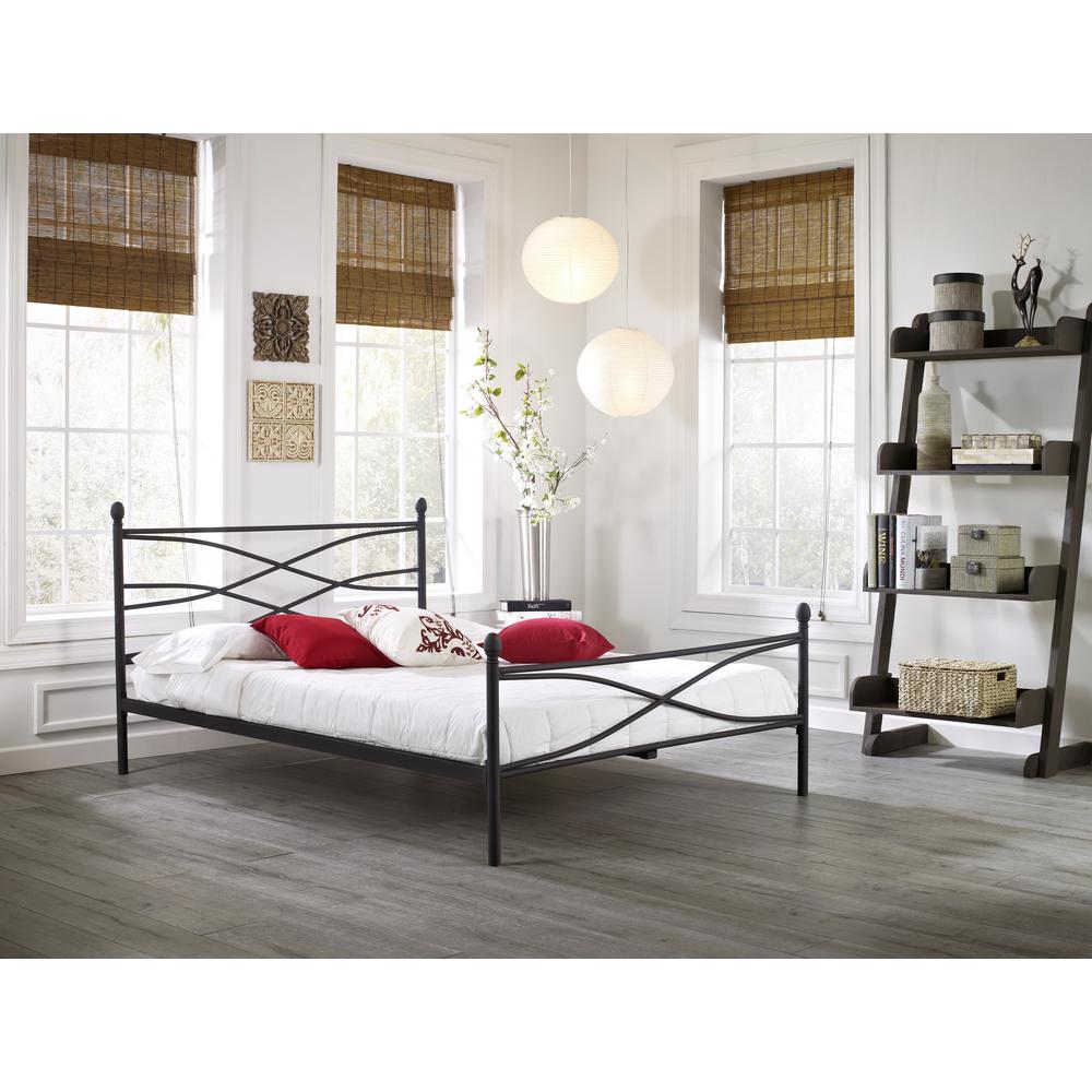 Rest Rite Bailey Matte Black Queen Platform Bed Mfrrbaibedqn