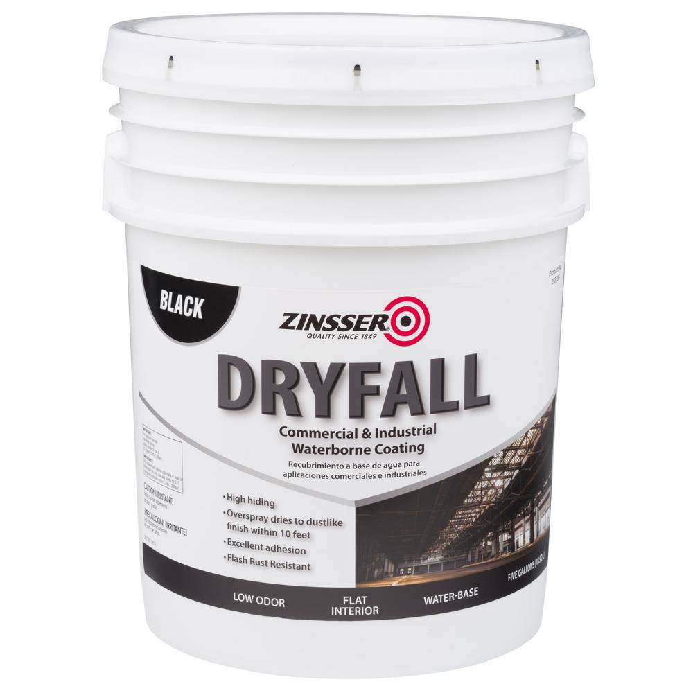 zinsser 5 gal waterbourne dryfall black coating 293233 the home depot zinsser 5 gal waterbourne dryfall black coating 293233 the home depot