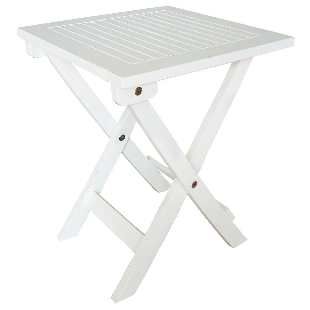 Leigh Country White Wood Outdoor Side Table Folding Adirondack Tx 39011 The Home Depot