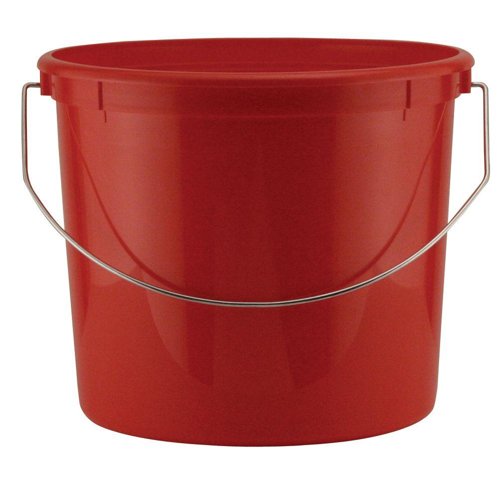 small red plastic pails