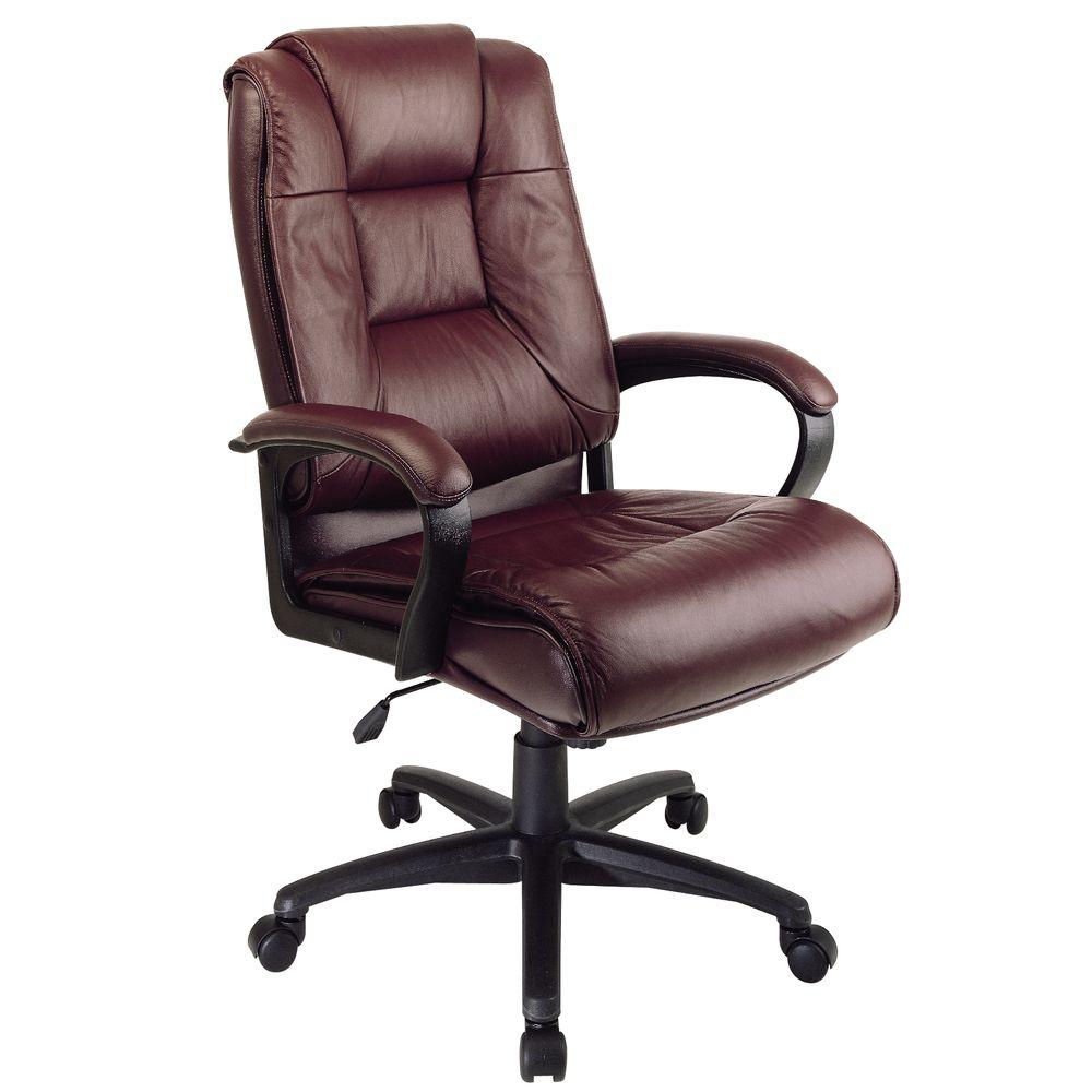 Office Desk Chair Red Leather Chairs Home Burdy Leather High Back Executive Office Chair