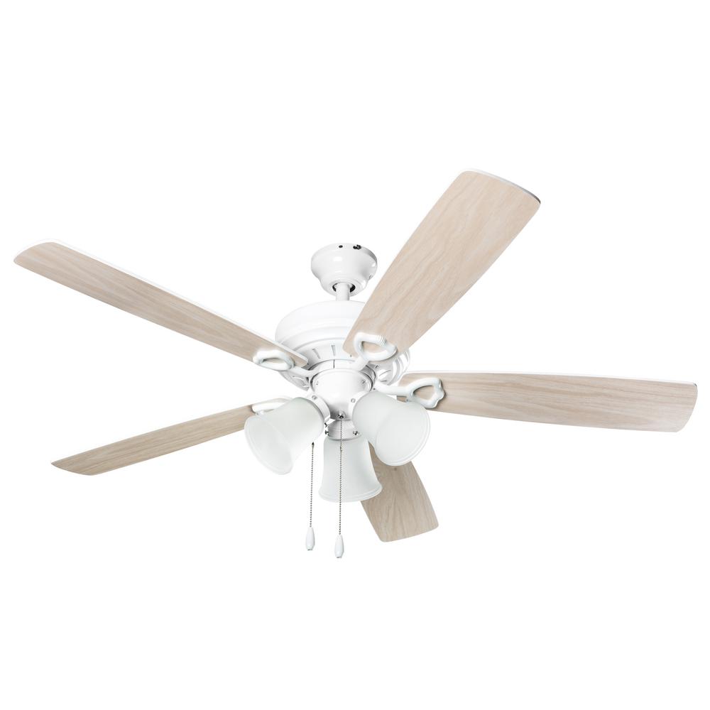 Hyperikon 3 Light 52 In Indoor Light Wood White Ceiling Fan With Light Kit