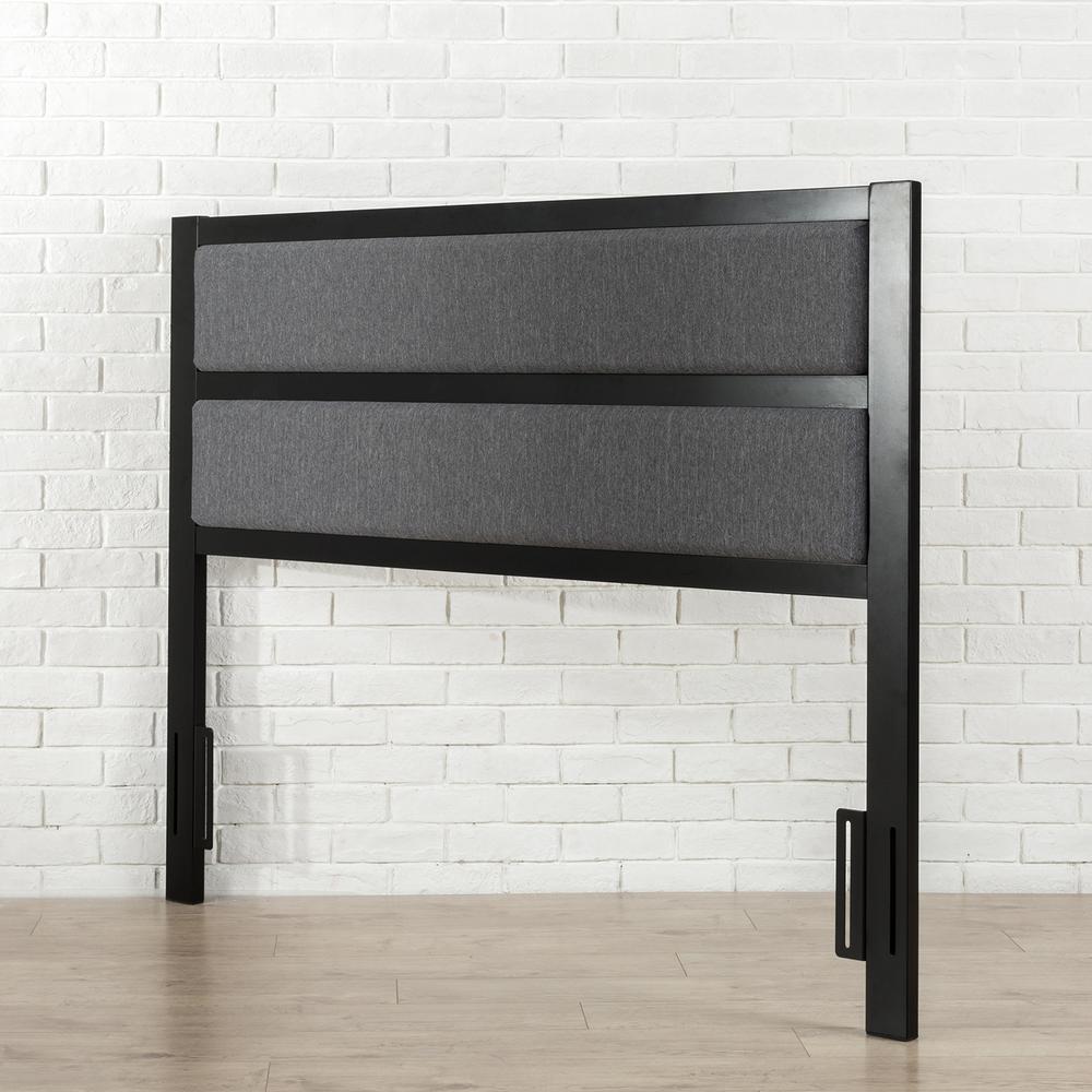 Zinus Modern Studio Black Full/Queen Upholstered Metal HeadboardHD