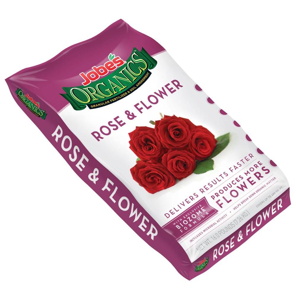 Jobe’s Organics 16 lb. Organic Rose and Flower Plant Food Fertilizer