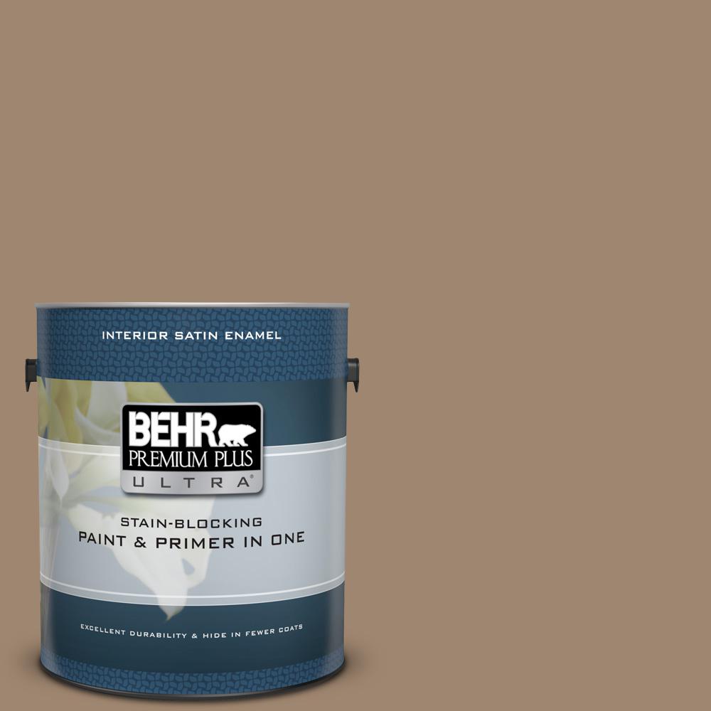 BEHR Premium Plus Ultra 1 gal. 700D5 Toffee Crunch Satin Enamel