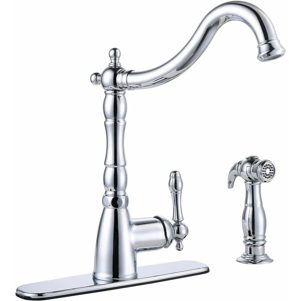 Premier Charlestown Single Handle Standard Kitchen Faucet With Side Charlestown Single Handle Standard Kitchen Faucet With Side Sprayer In Chrome