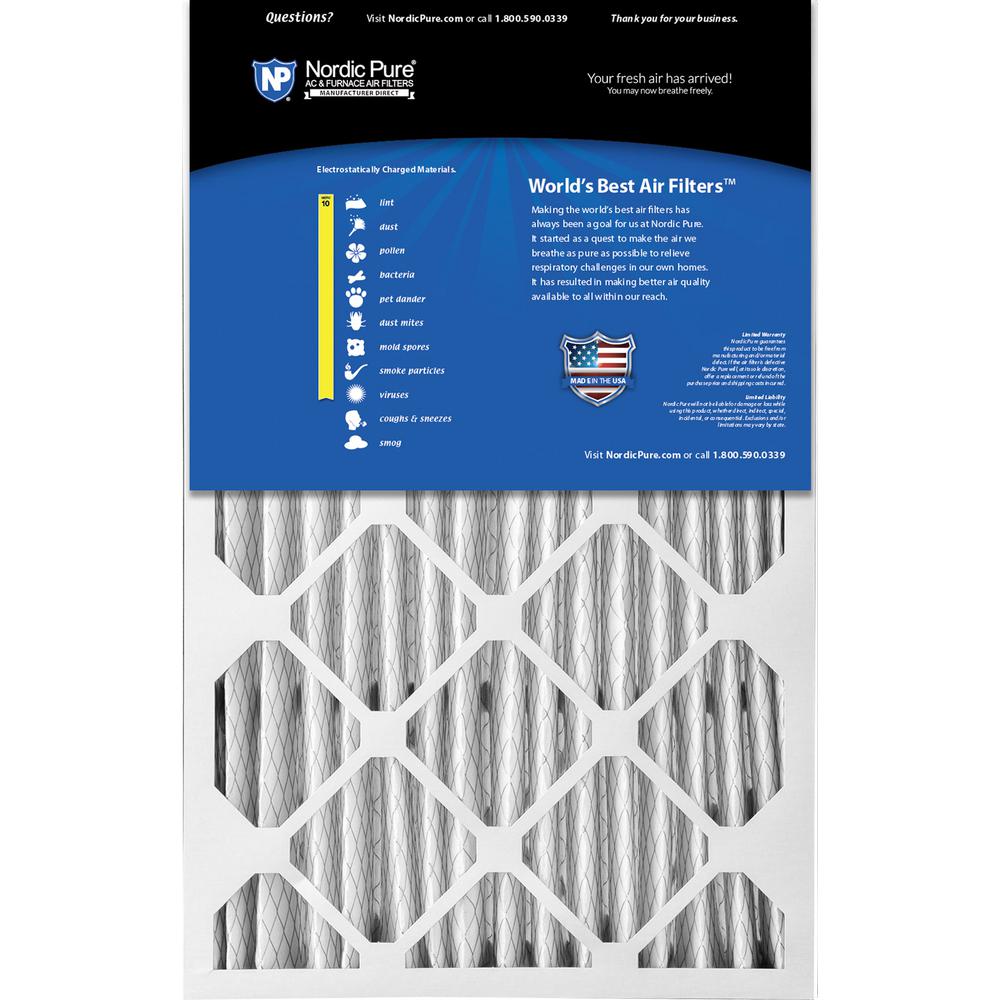 Nordic Pure 16x25x1 MPR 1085D Micro Allergen Extra Dust Reduction Replacement AC Furnace Air Filters 6 Pack
