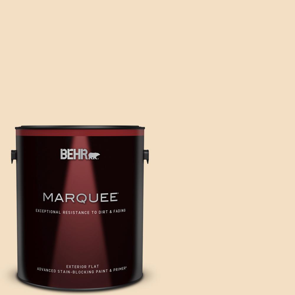 BEHR MARQUEE 1 gal. 22 Navajo White Flat Exterior Paint & Primer