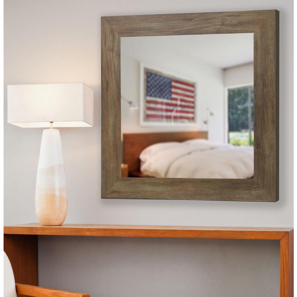 29 5 In X Brown Barnwood Vanity Square Wall Mirror