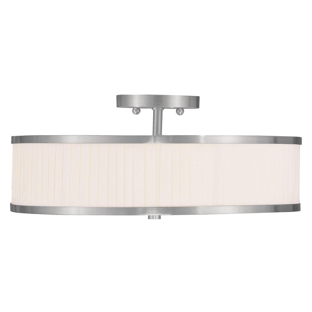 Livex Lighting Providence 3Light Brushed Nickel Incandescent Ceiling