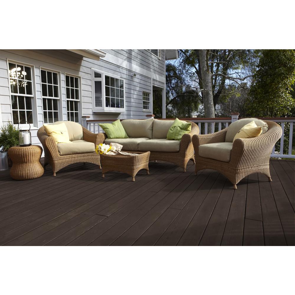 Behr Deckplus 1 Gal St 104 Cordovan Brown Semi Transparent Waterproofing Exterior Wood Stain 307701 The Home Depot