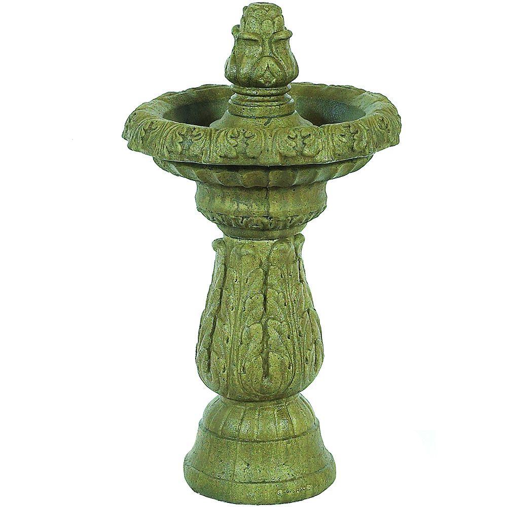 Athens Stonecasting Aged Pine Acanthus Fountain with Pump by Athens Stonecasting