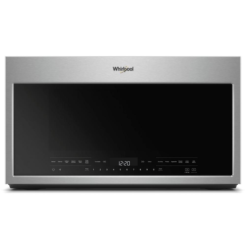 Whirlpool 2 1 Cu Ft Over The Range Microwave In Fingerprint Dimensions Capacity Of Microwave Cu Ft