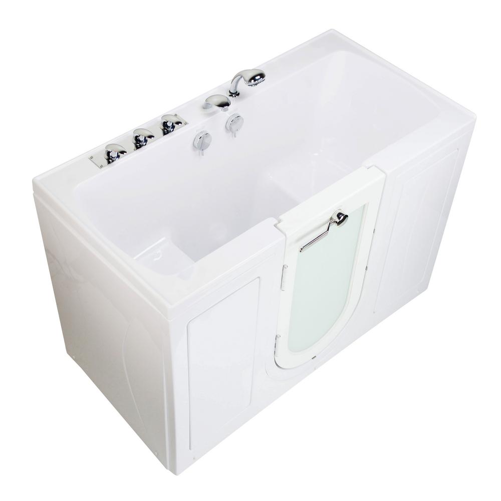 Ella Tub4Two 60 in. Acrylic WalkIn Soaking Bathtub in White Left