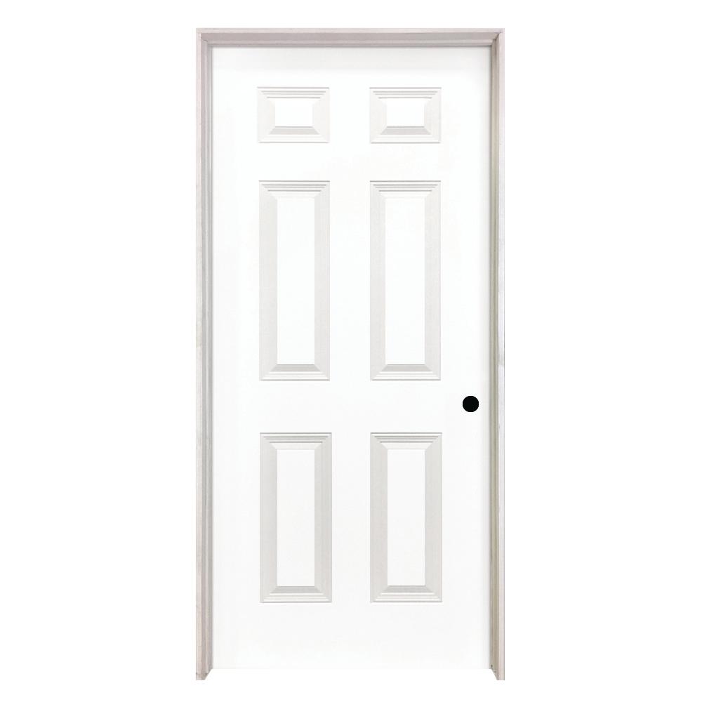 Steves Sons 24 In X 80 6 Panel Textured Hollow Core Primed 6 Panel Textured Hollow Core Primed White Composite Single Prehung Interior Door