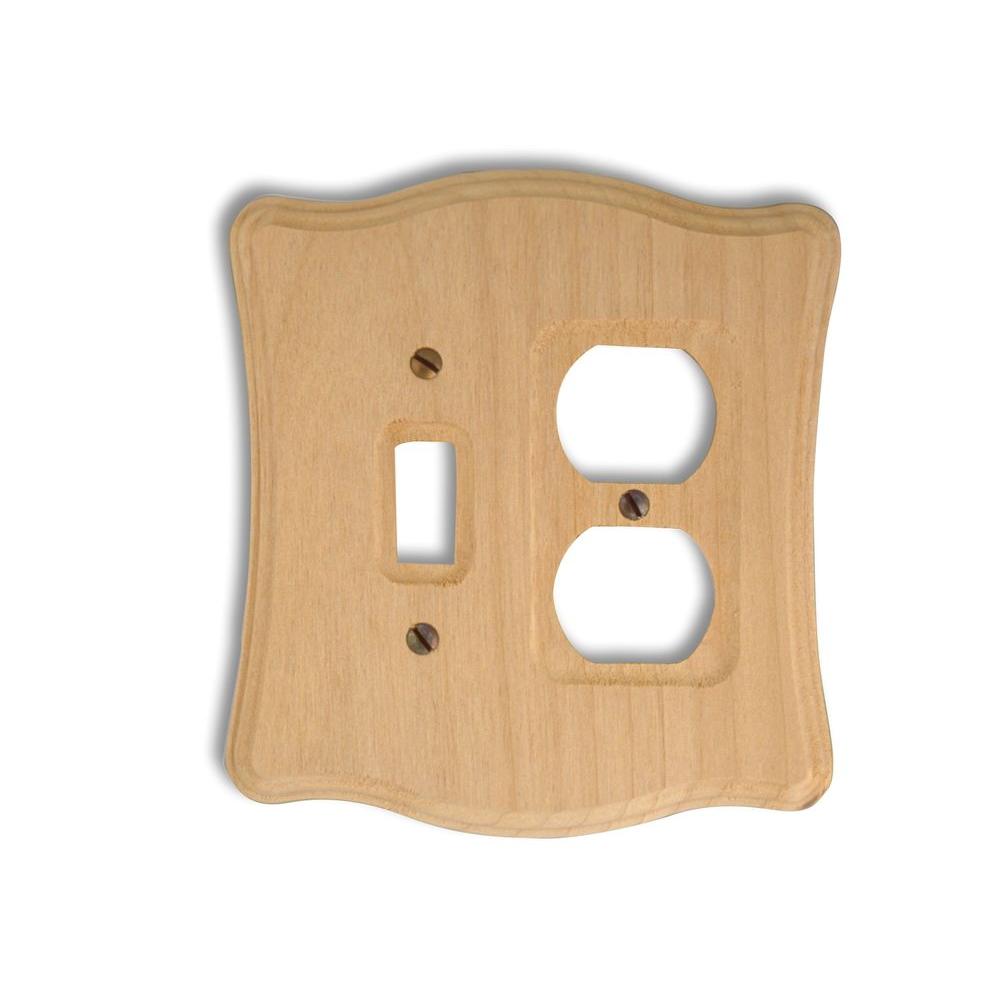 Cabin 1 Duplex Outlet Plate Unfinished Alder Wood180DHB The Home Depot