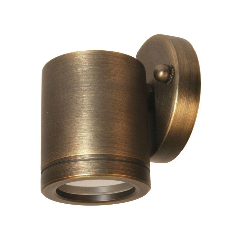 No Bulbs Included Low Voltage Outdoor Lanterns Sconces 1 Light Antique Bronze Die Cast Brass Wall Mount