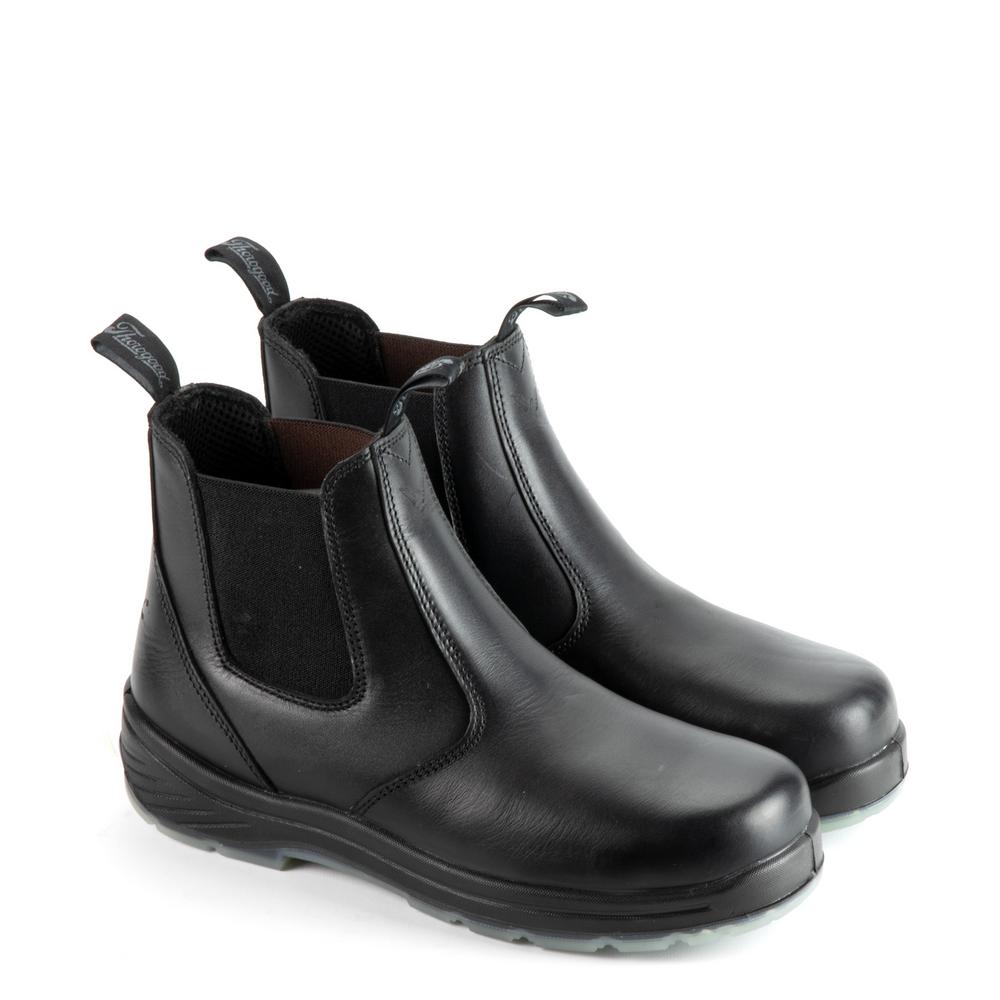 black slip on work boots