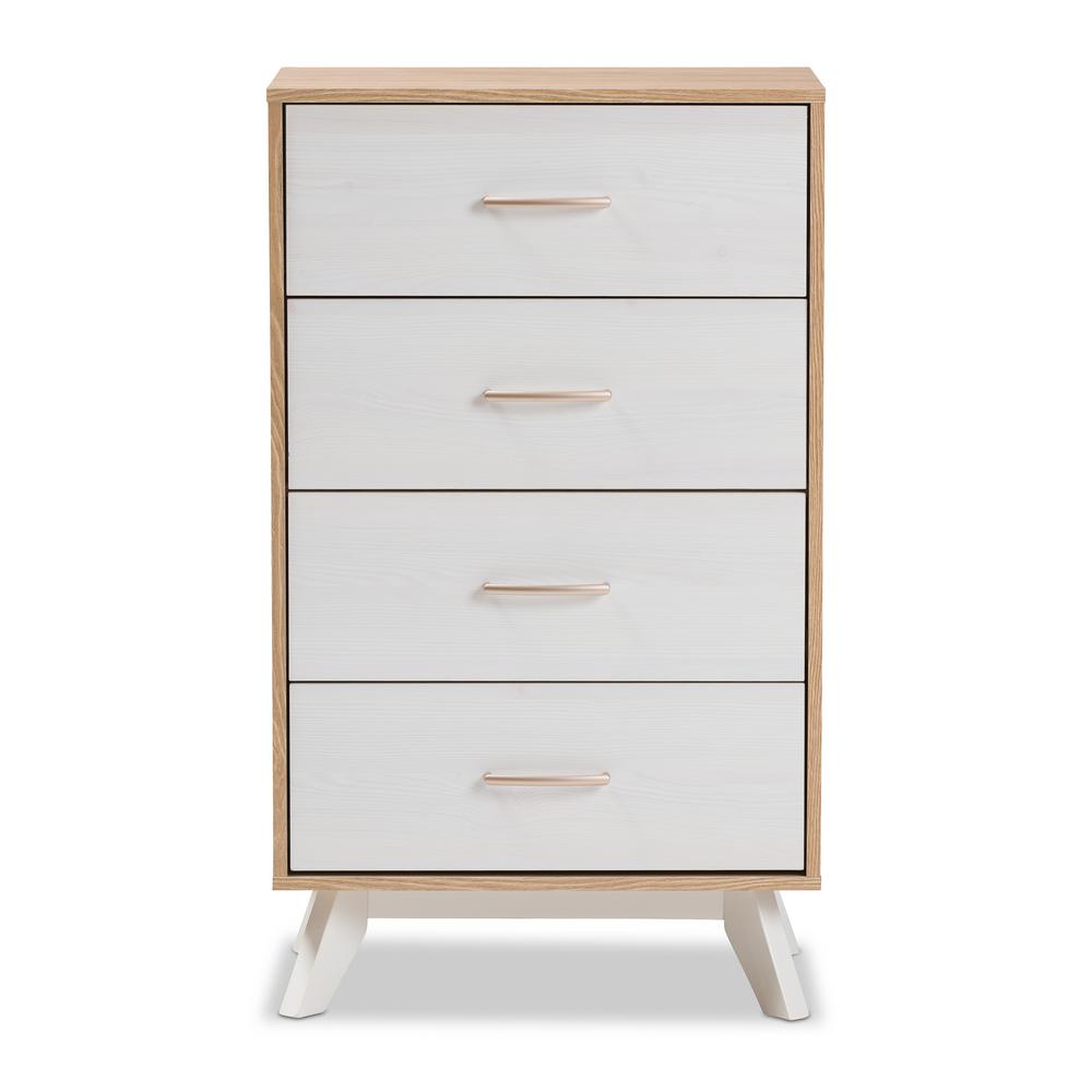 Baxton Studio Helena 4 Drawer Natural White Chest 28862 8010 Hd