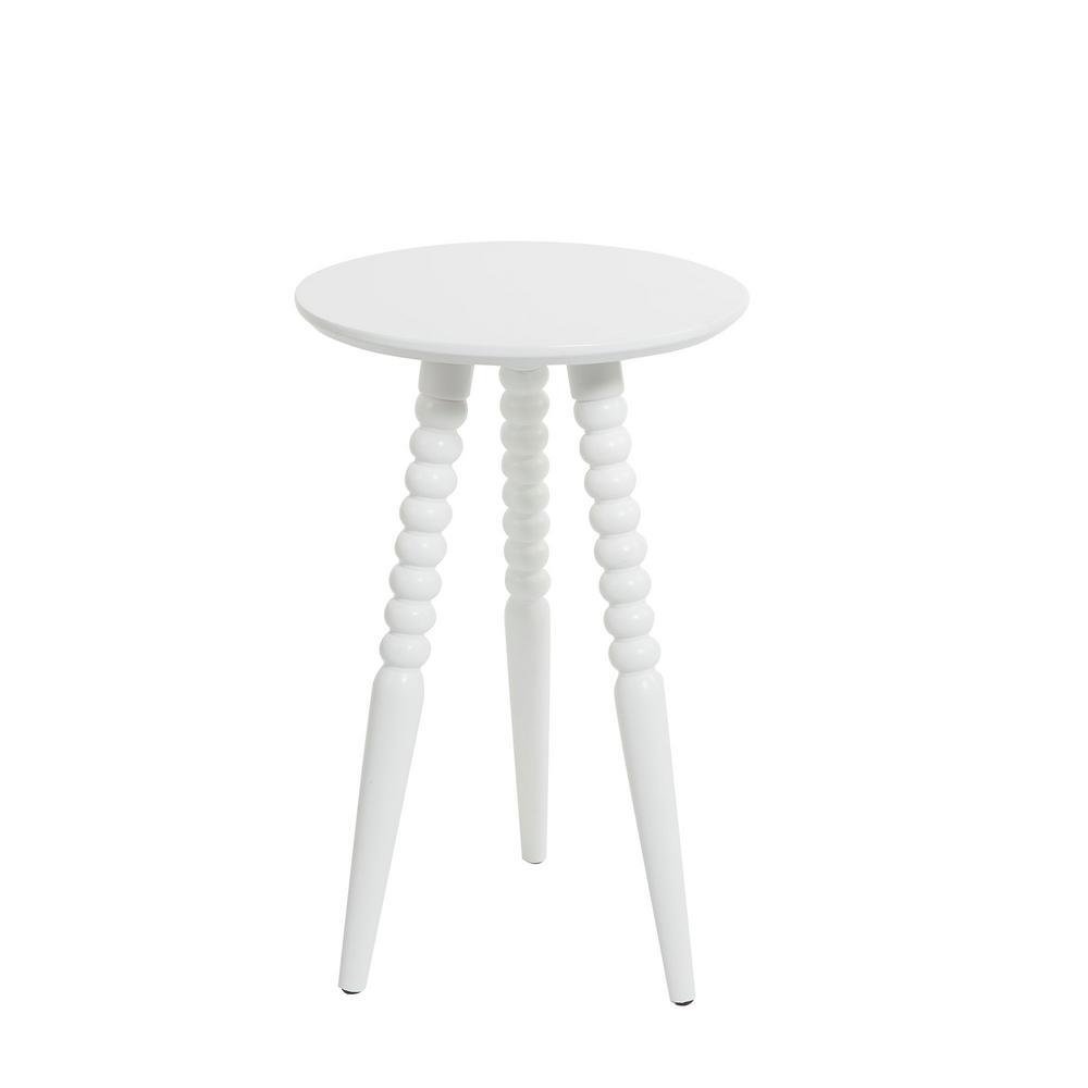 Silverwood Furniture Reimagined Allison White Turned Leg Accent Table Cpft1517a The Home Depot