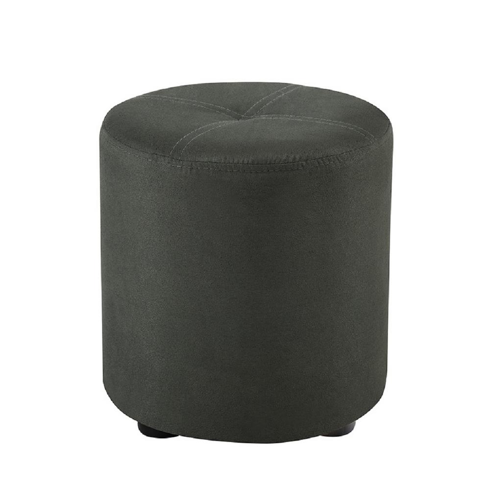 Kings Brand Furniture Pouf Gray Microfiber Round Ottoman G 5123 Kings Brand Furniture Pouf Gray Microfiber Round Ottoman