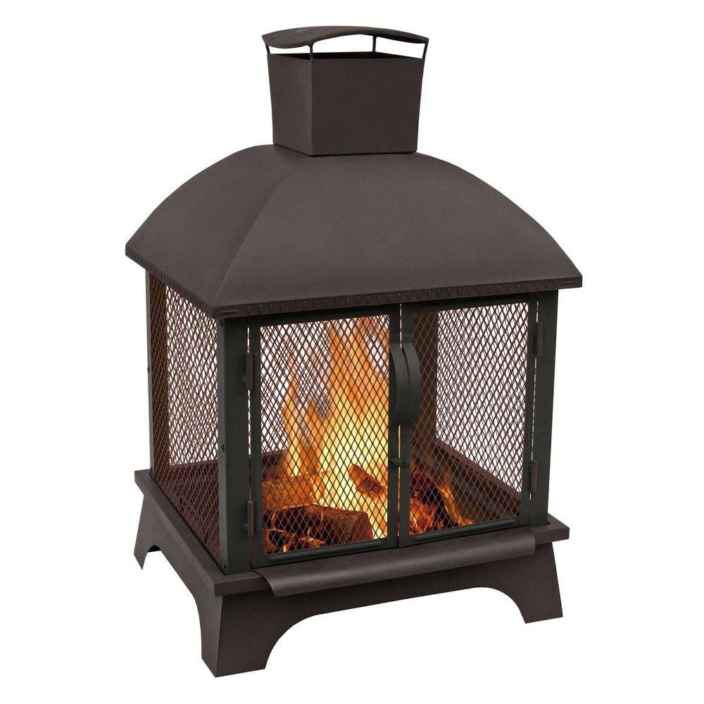 LANDMANN Redford 26 in. Wood Burning Outdoor Fireplace ...