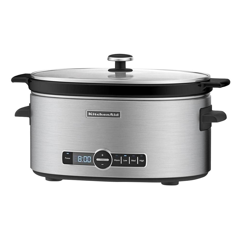 KitchenAid 6 Qt. Slow Cooker with Solid Glass Lid KSC6223SS - The Home ...