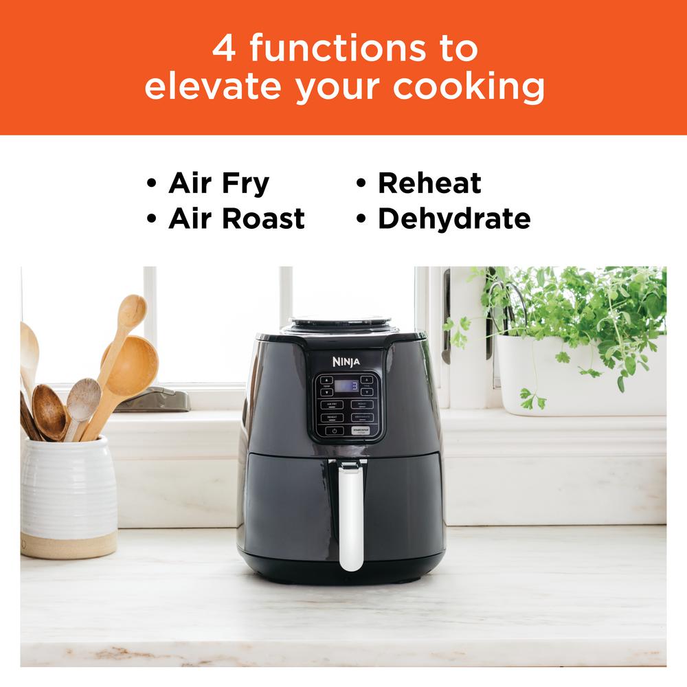 Ninja 4 Qt. Electric Black Air Fryer with Recipe Book-AF101 - The Home ...