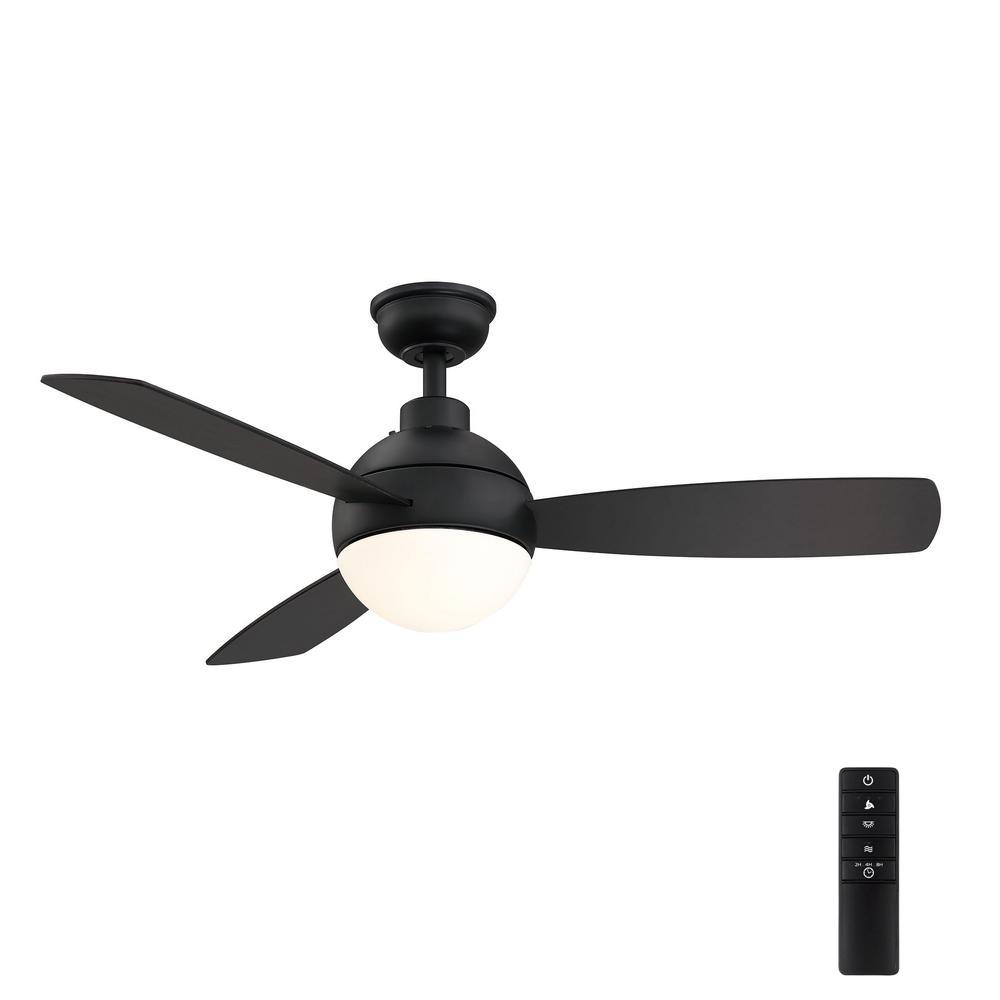 Home DecoratorsCollection Alisio 44" LED Matte Black Ceiling Fan w/Light&Remote