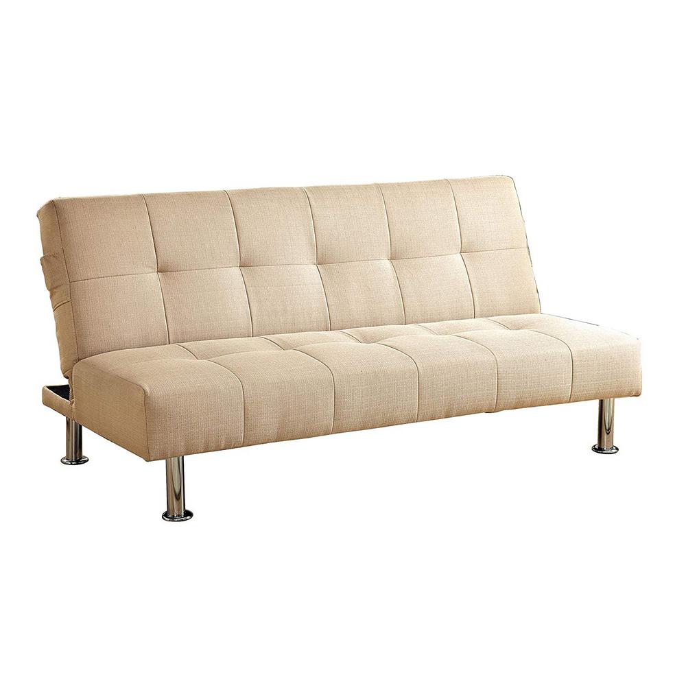 Dewey Contemporary Style Ivory Futon Sofa