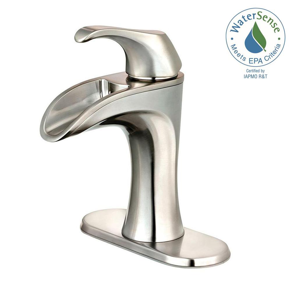 Pfister Brea 4 in. Centerset SingleHandle Bathroom Faucet in Brushed